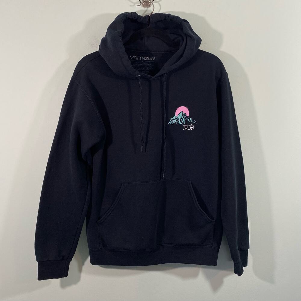 Fifth Sun Men's Black Tokyo Graphics Pullover Hoodie Size S
